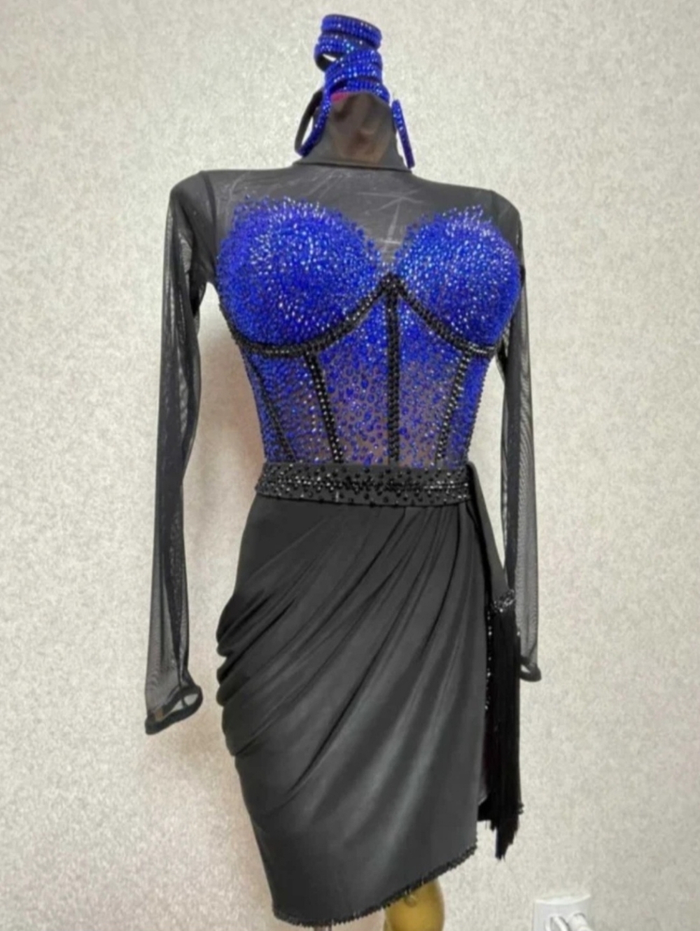 Notabene Atelier blue and black Rhythm/Latin Ballroom Dress